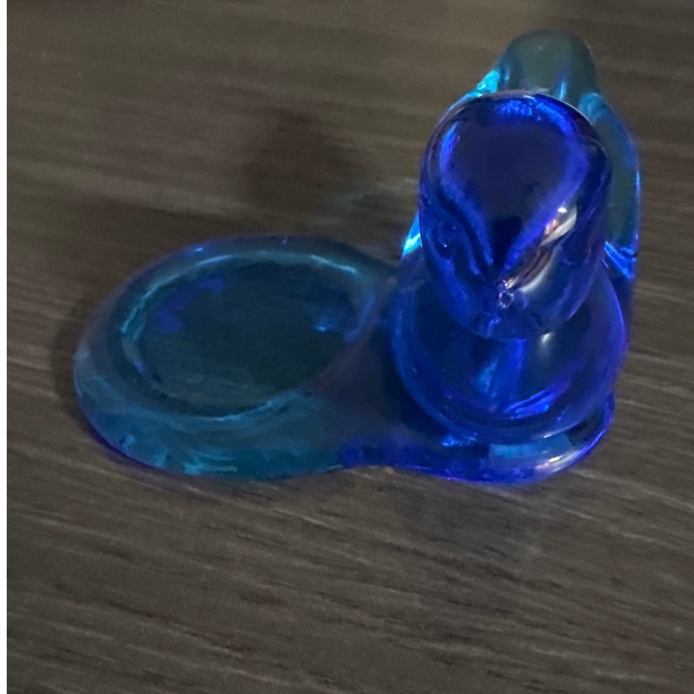 Terra Studios Bluebird of Happiness Art Glass Figurine Cobalt Blue Made in USA